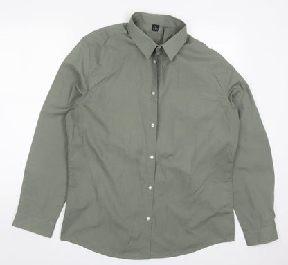 Mens UK Size XL Preworn Green  Button-Up Long Sleeve Casual Shirt