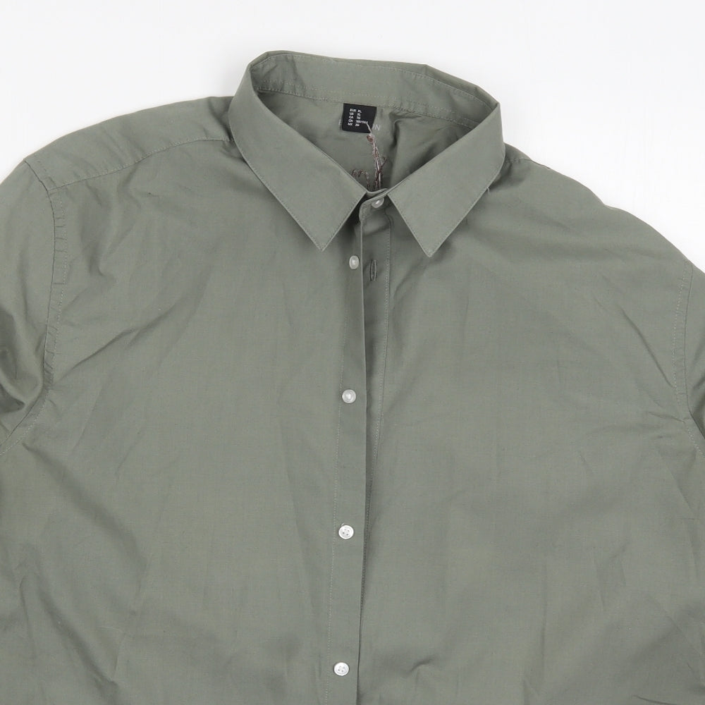 Mens UK Size XL Preworn Green  Button-Up Long Sleeve Casual Shirt