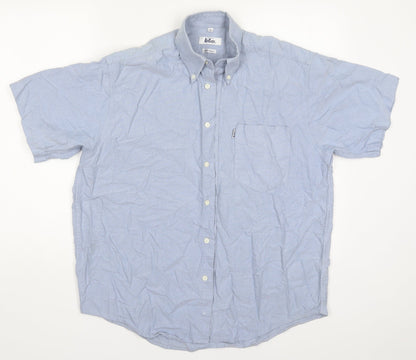 Lee Cooper Mens Blue  Cotton  Button-Up Size 15 Collared Button