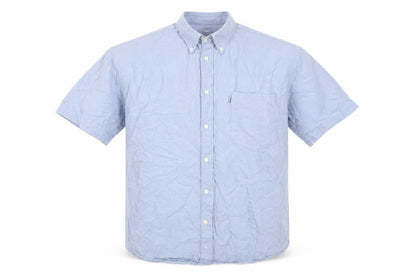 Lee Cooper Mens Blue  Cotton  Button-Up Size 15 Collared Button