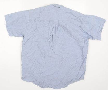 Lee Cooper Mens Blue  Cotton  Button-Up Size 15 Collared Button