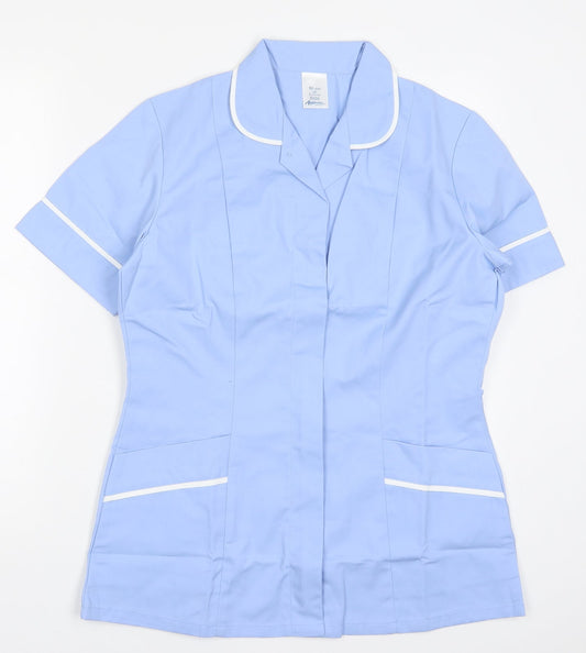 Alexndra Womens Blue  Polyester Basic Polo Size 8 V-Neck