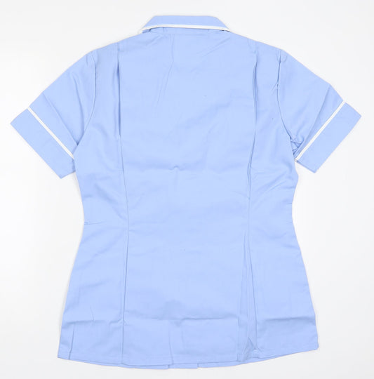 Alexndra Womens Blue  Polyester Basic Polo Size 8 V-Neck