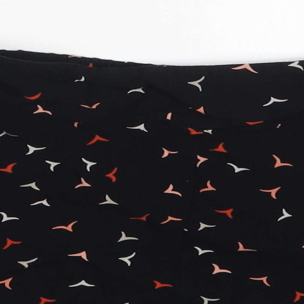 F&F Womens Black Geometric Viscose Mom Shorts Size 12 L3 in Regular  - Bird Print