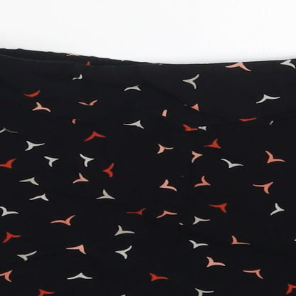 F&F Womens Black Geometric Viscose Mom Shorts Size 12 L3 in Regular  - Bird Print