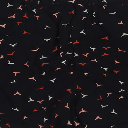 F&F Womens Black Geometric Viscose Mom Shorts Size 12 L3 in Regular  - Bird Print