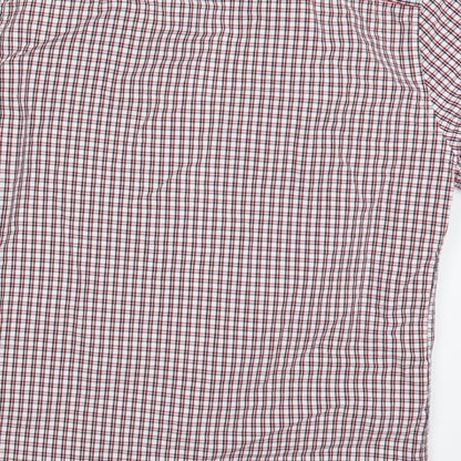 F&F Mens Red Check Cotton  Button-Up Size M Collared Button