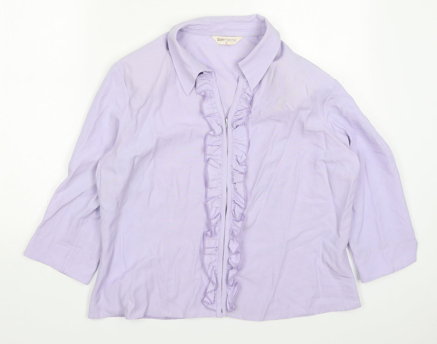 Bonmarché Womens Purple  Viscose Basic Blouse Size 18 Collared