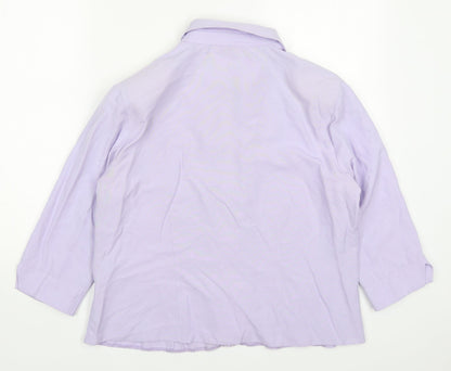 Bonmarché Womens Purple  Viscose Basic Blouse Size 18 Collared