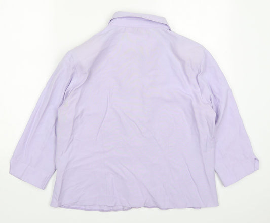 Bonmarché Womens Purple  Viscose Basic Blouse Size 18 Collared