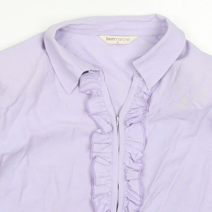 Bonmarché Womens Purple  Viscose Basic Blouse Size 18 Collared