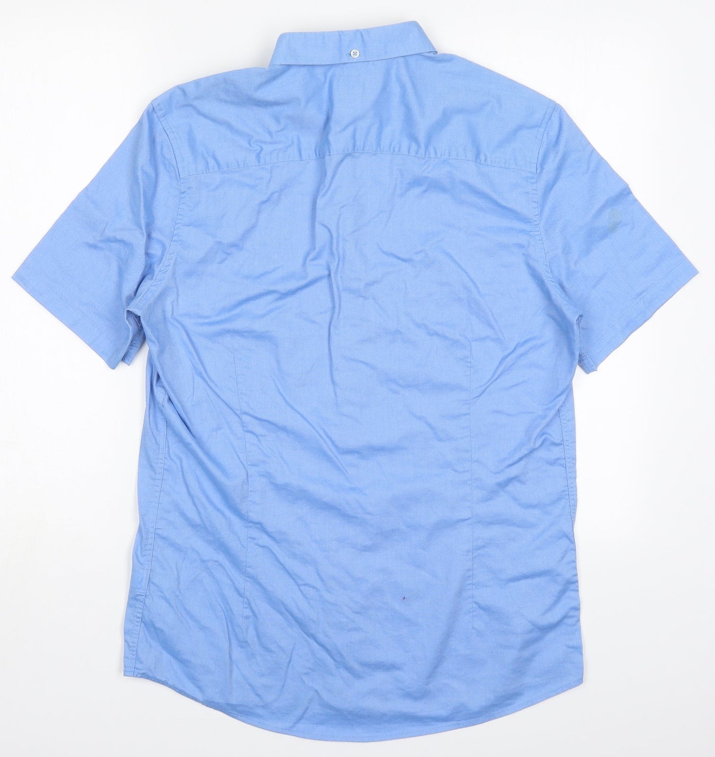 Mens UK Size M NEXT Blue  Button-Up Short Sleeve Casual Shirt
