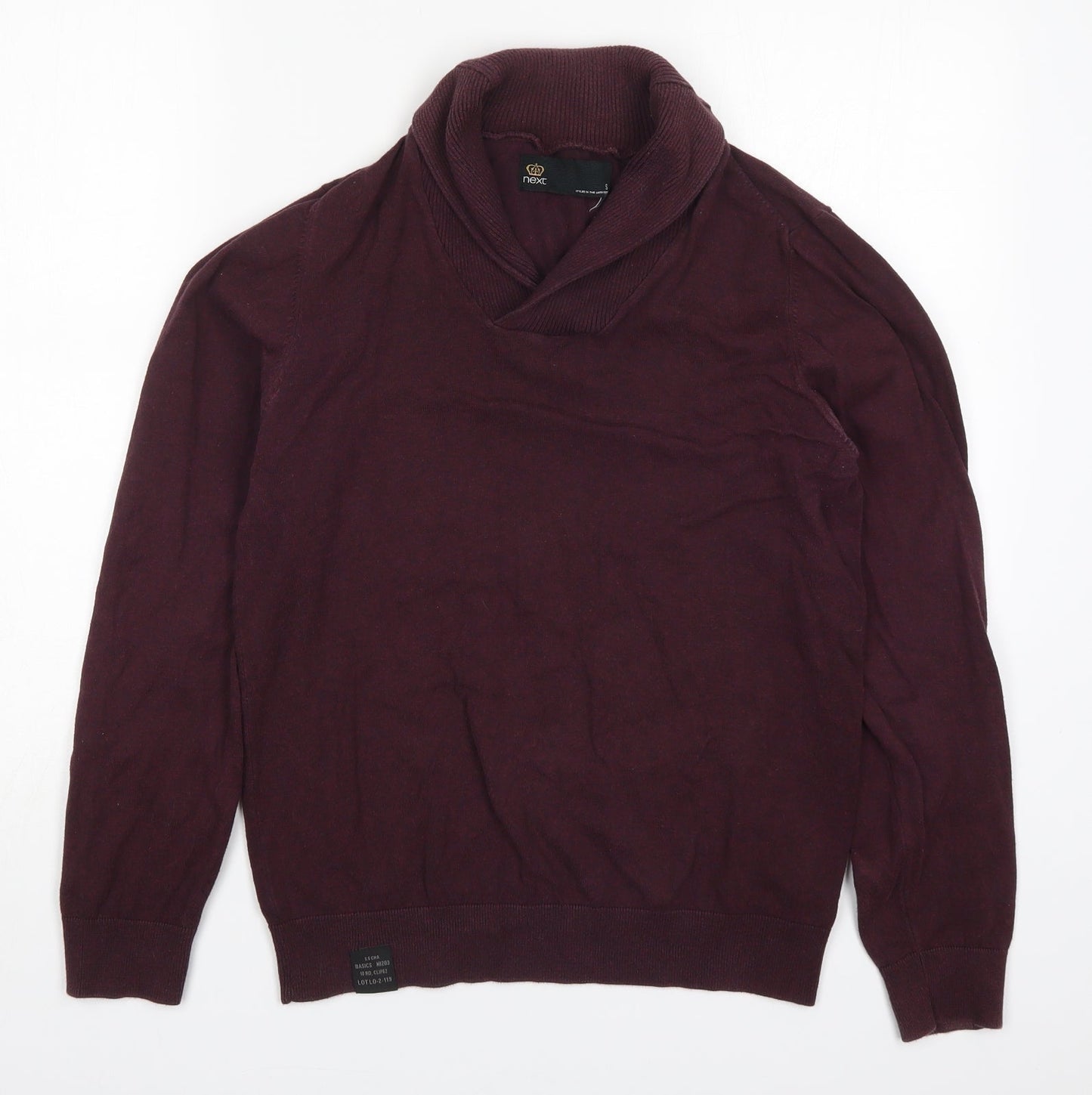 NEXT Mens Purple Collared  Cotton Pullover Jumper Size S