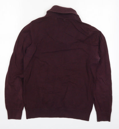 NEXT Mens Purple Collared  Cotton Pullover Jumper Size S