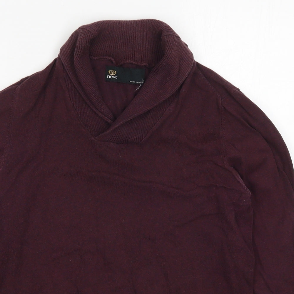 NEXT Mens Purple Collared  Cotton Pullover Jumper Size S