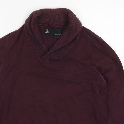 NEXT Mens Purple Collared  Cotton Pullover Jumper Size S
