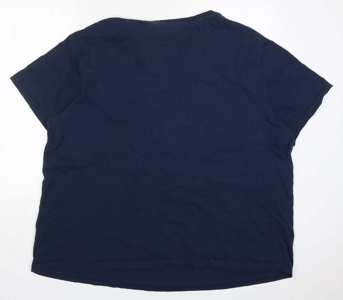 Jacamo Mens Blue  Cotton  Polo Size 3XL Round Neck Pullover