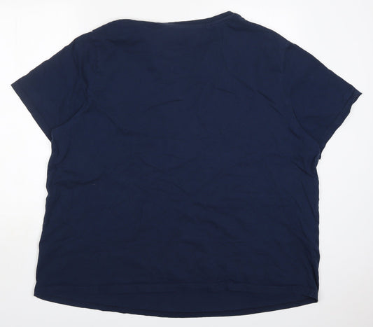 Jacamo Mens Blue  Cotton  Polo Size 3XL Round Neck Pullover