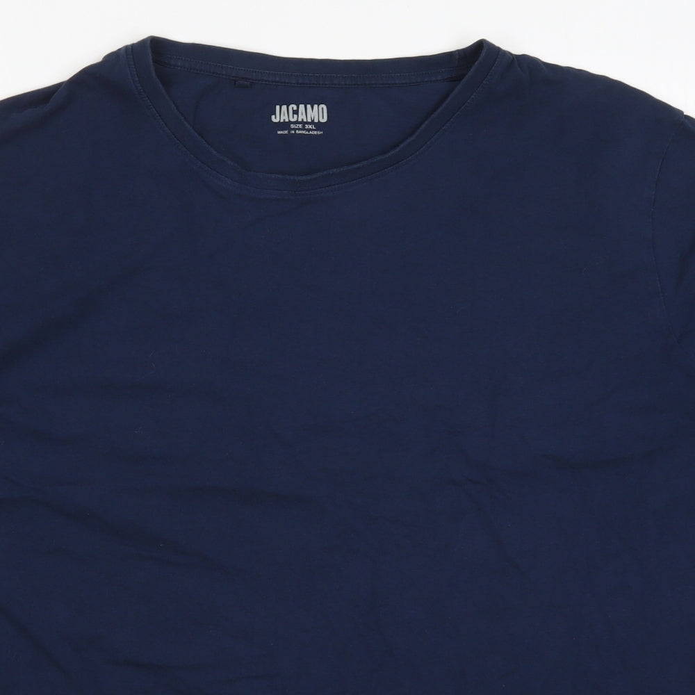 Jacamo Mens Blue  Cotton  Polo Size 3XL Round Neck Pullover