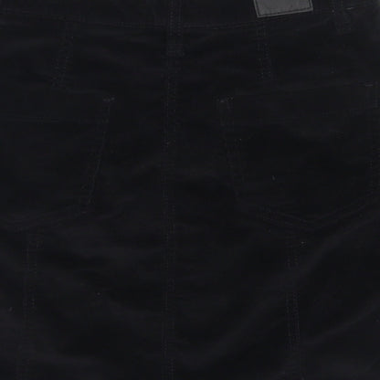 NEXT Womens Black  Cotton A-Line Skirt Size 6   Button