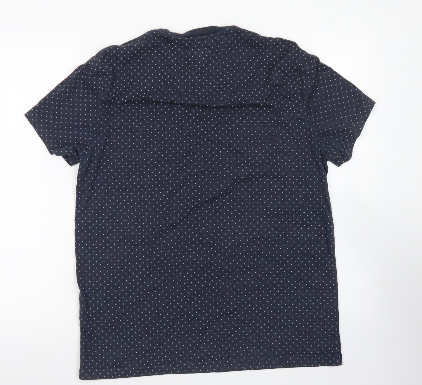 Jack Wills Mens Blue Polka Dot Cotton  T-Shirt Size M Crew Neck  - Chest Pocket
