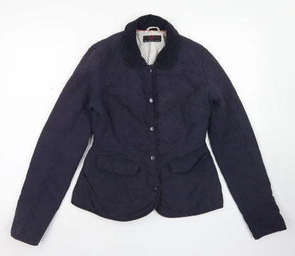 Womens UK Size 6 New Look Blue Pea Coat