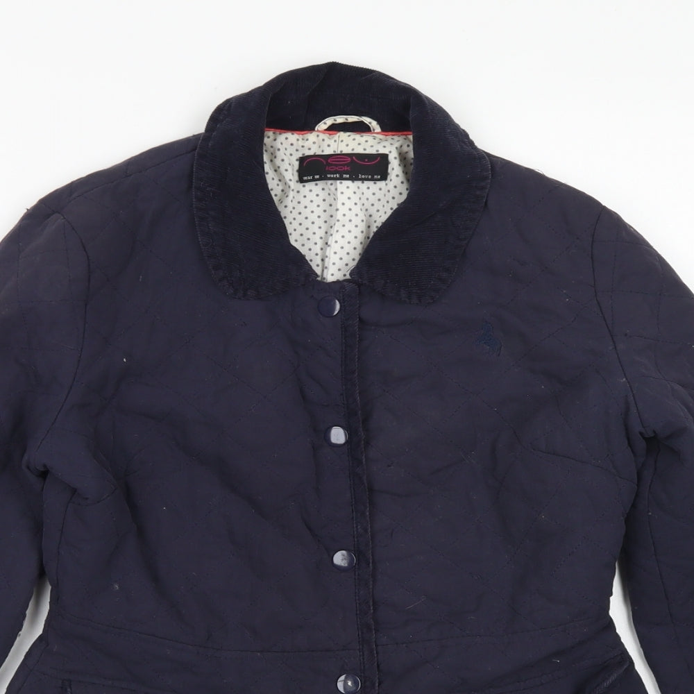 Womens UK Size 6 New Look Blue Pea Coat