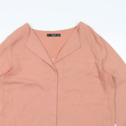 Womens UK Size S Mango Pink Basic Blouse