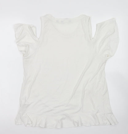 Womens UK Size 12 NEXT White Basic T-Shirt