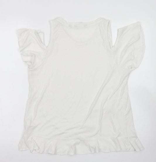 Womens UK Size 12 NEXT White Basic T-Shirt