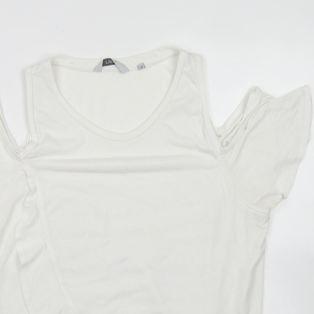 Womens UK Size 12 NEXT White Basic T-Shirt