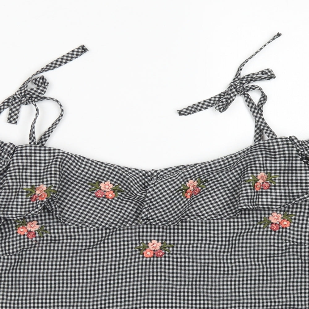 Womens UK Size 12 New Look Black Cropped Blouse