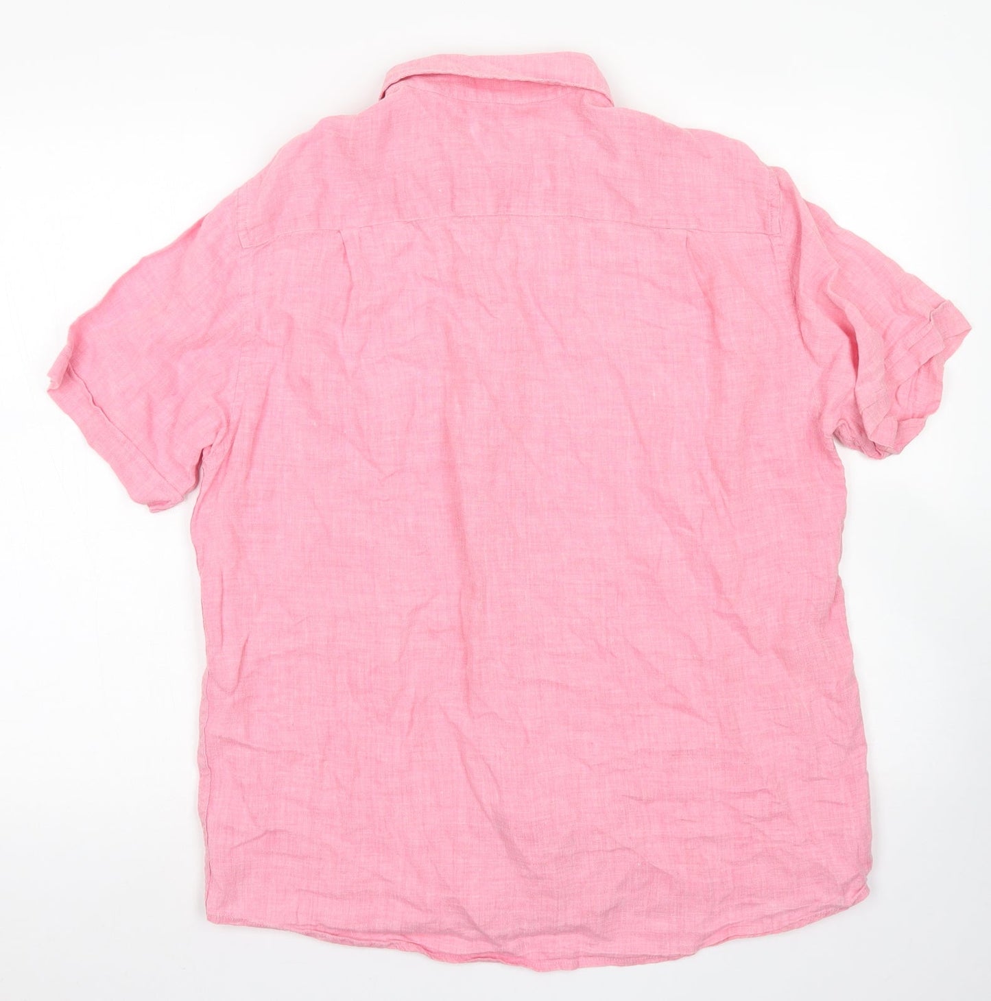 Mens UK Size M Blue Harbour Pink  Button-Up Short Sleeve Casual Shirt