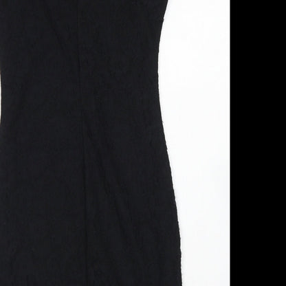 New Look Womens Black  Nylon Bodycon  Size 8  Round Neck