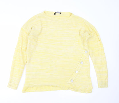 Womens UK Size L Peacocks Yellow Pullover Jumper
