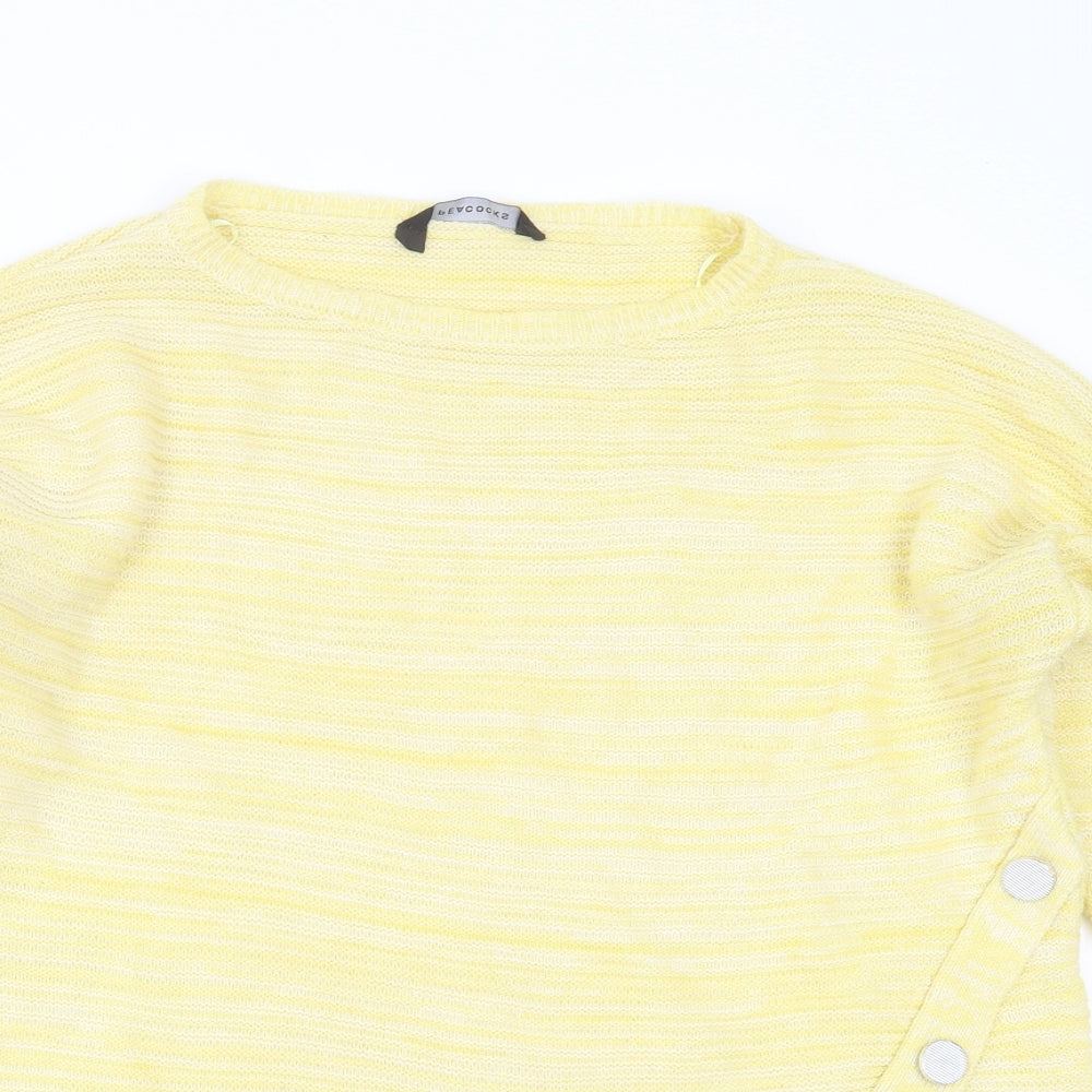 Womens UK Size L Peacocks Yellow Pullover Jumper