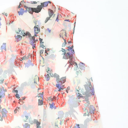 Womens UK Size 10 Topshop Ivory Basic Blouse