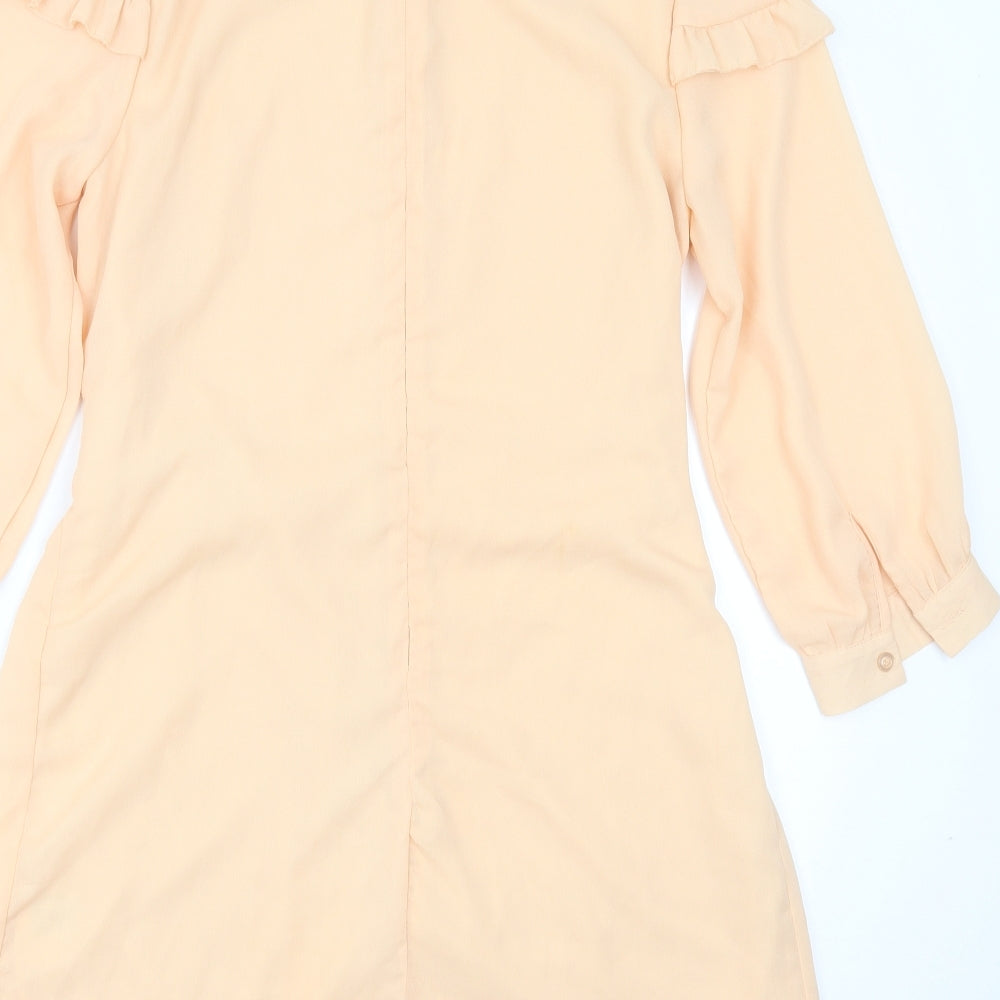 JEUVRE Womens Orange  Polyester Shift  Size 8  Round Neck