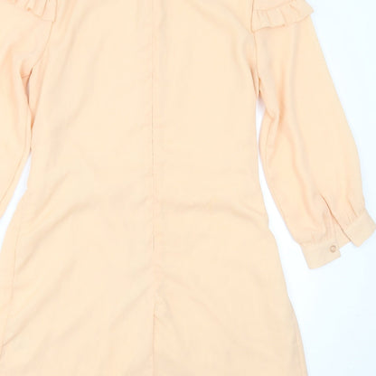 JEUVRE Womens Orange  Polyester Shift  Size 8  Round Neck