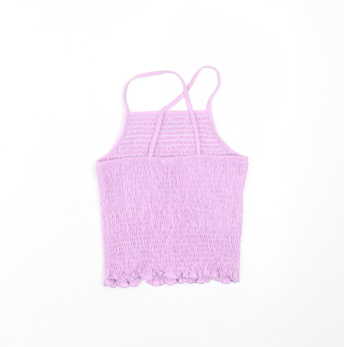 Back view of Candy girls’ purple polyester basic t-shirt, size 10, years square neck