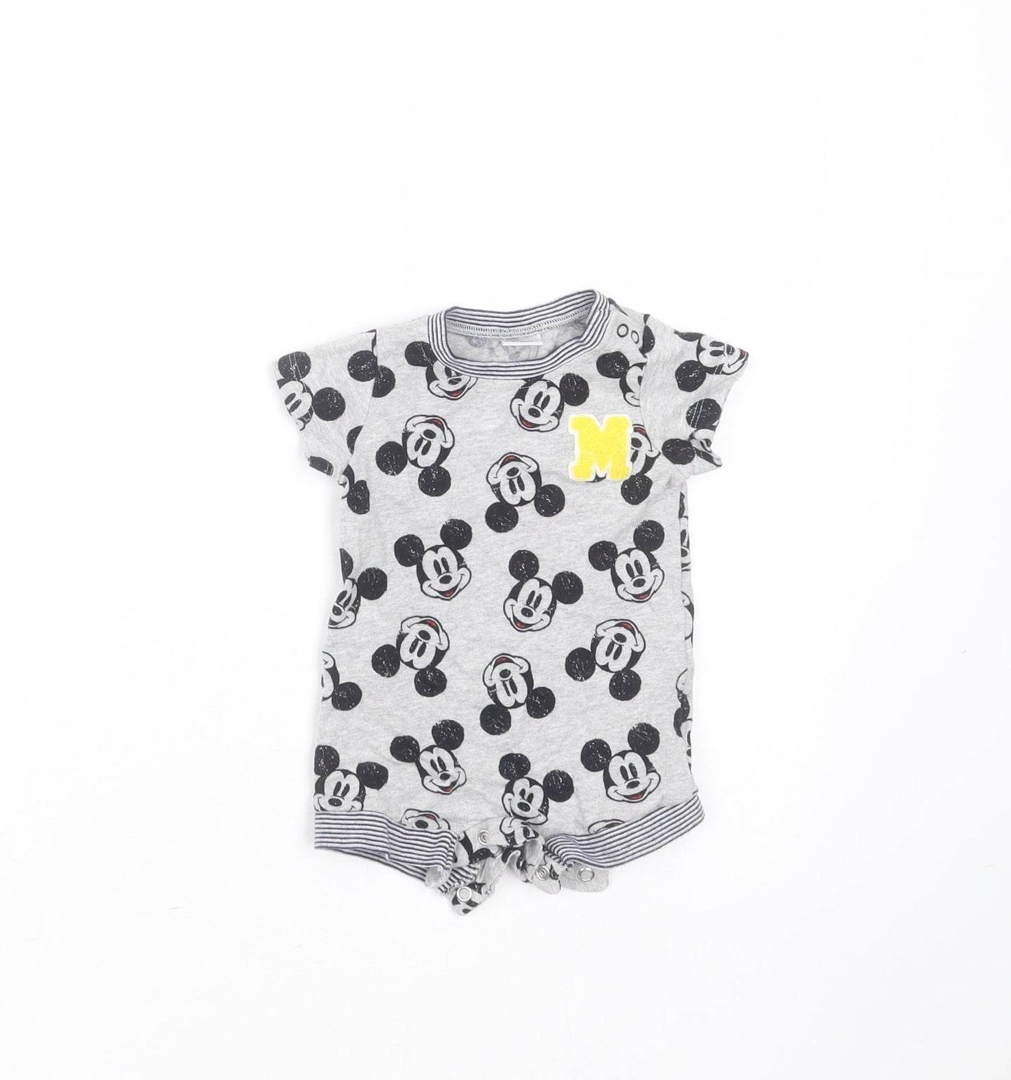 NEXT Baby Grey  Cotton Babygrow One-Piece Size Newborn   - mickey mouse