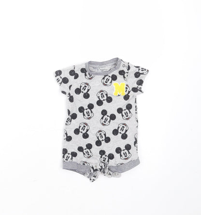 NEXT Baby Grey  Cotton Babygrow One-Piece Size Newborn   - mickey mouse