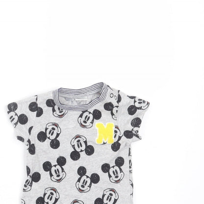 NEXT Baby Grey  Cotton Babygrow One-Piece Size Newborn   - mickey mouse