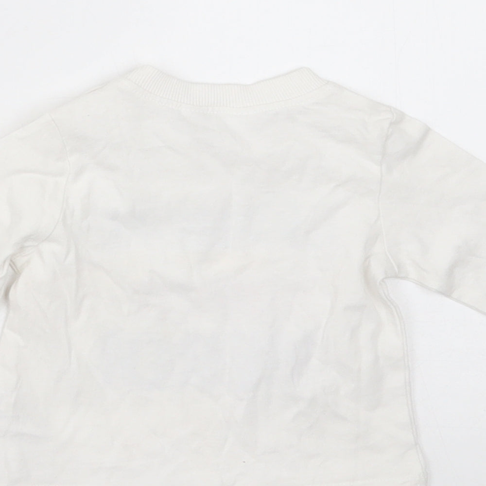 Baby M&Co Baby White  Cotton Basic T-Shirt Size 3-6 Months Round Neck  - Grandad is my superhero