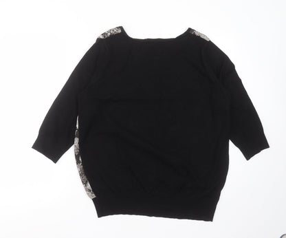 Womens UK Size 20 Debenhams Black Pullover Jumper