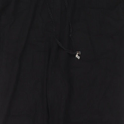 Bonmarché Womens Black  Linen Trousers  Size 20 L25 in Regular Drawstring