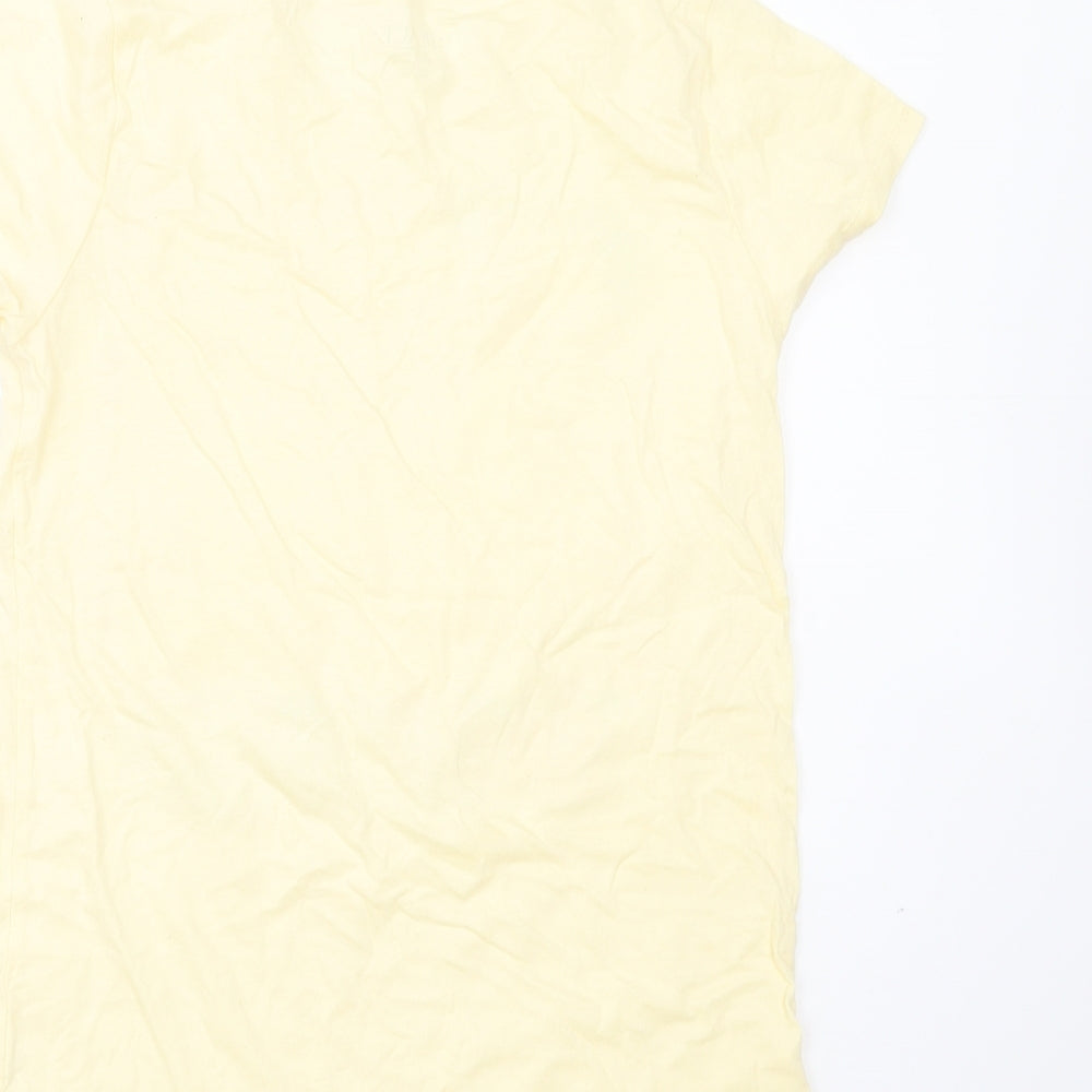 PLACE Girls Yellow  Cotton Basic T-Shirt Size 10 Years Round Neck  - snap queens