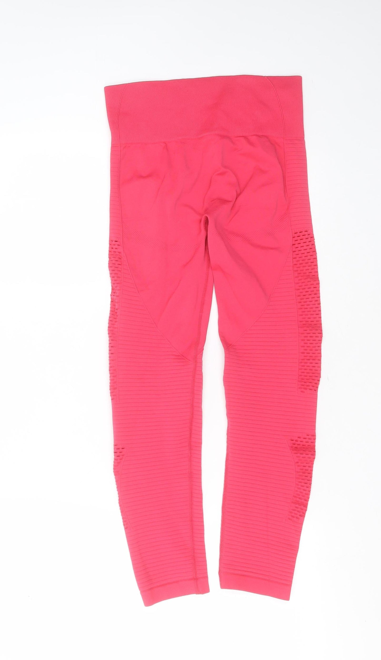 Preworn Womens Pink Striped Polyamide Compression Leggings Size M L25 in Extra-Slim
