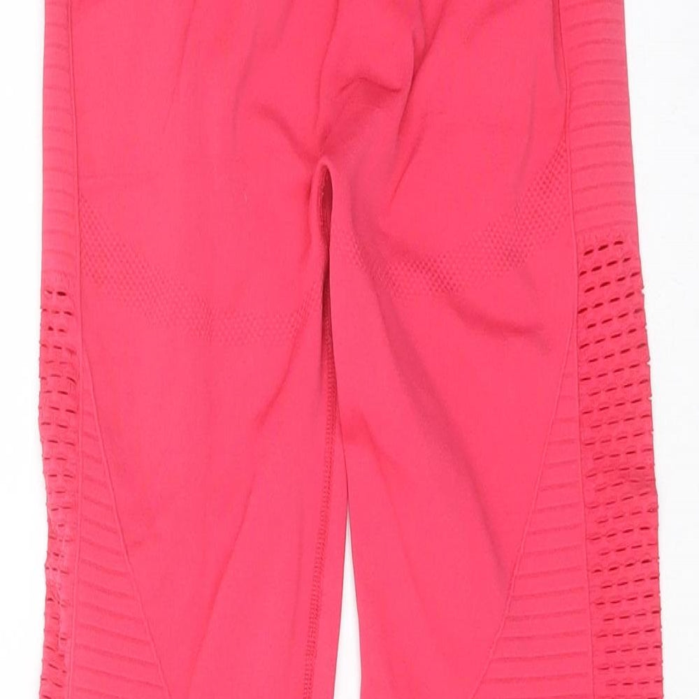 Preworn Womens Pink Striped Polyamide Compression Leggings Size M L25 in Extra-Slim