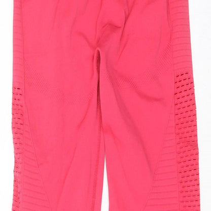 Preworn Womens Pink Striped Polyamide Compression Leggings Size M L25 in Extra-Slim